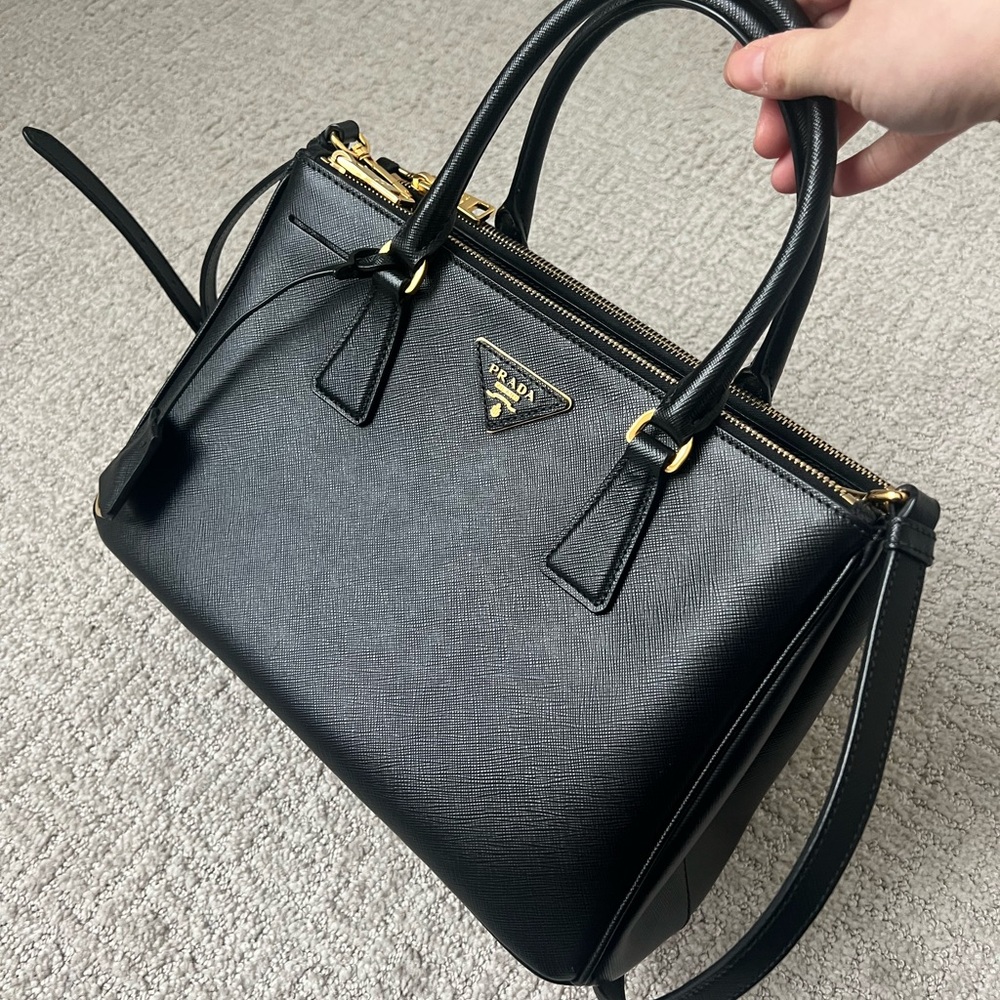 Prada Galleria Small Black Leather Handbag